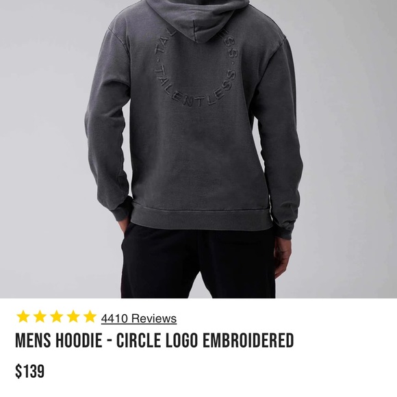 TALENTLESS - HOODIE - CIRCLE LOGO EMBROIDERED - BROWN - Picture 2 of 6